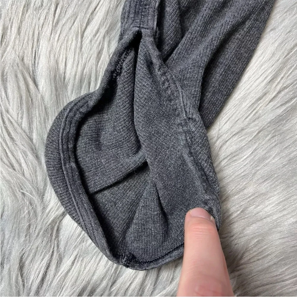 Lululemon Ribbed Gray Ruched Leggings Size 6
